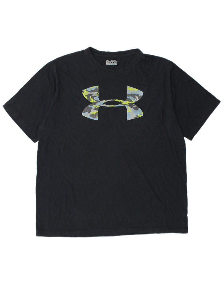 UNDER ARMOUR Herren Heat Gear Regular Fit Grafik-T-Shirt-Oberteil 2XL Schwarz