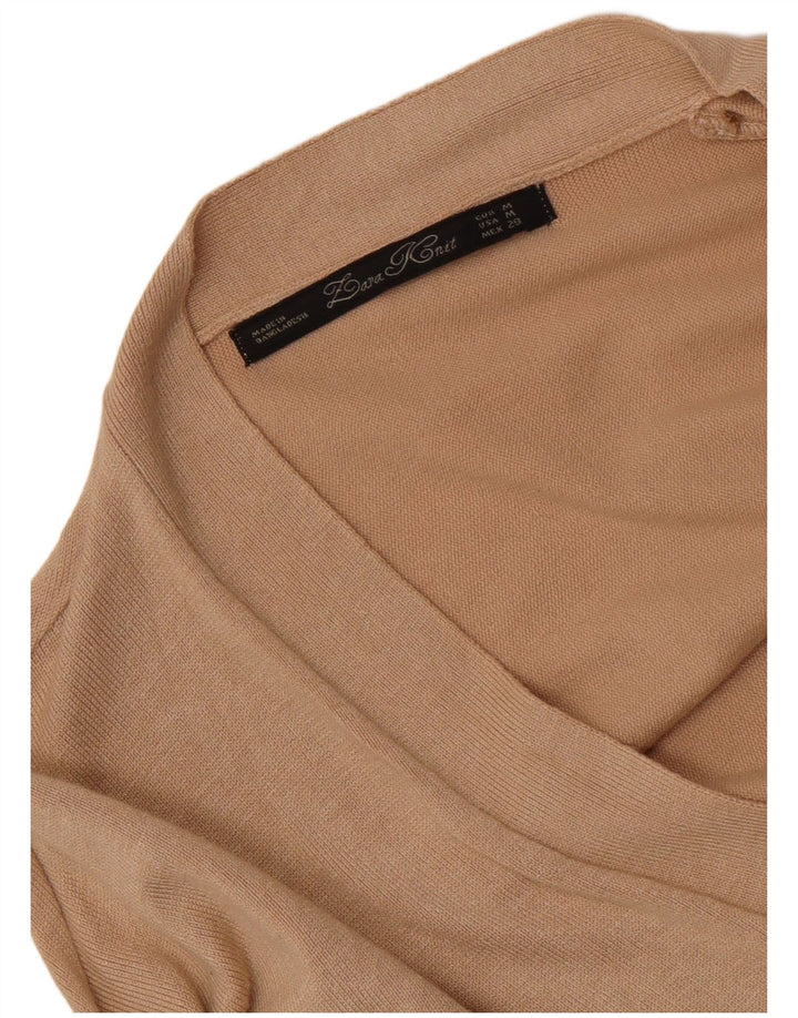Zara Damen-Strickjacke, übergroß, Fledermausärmel, offen, Gr. 14, Mittelbeige