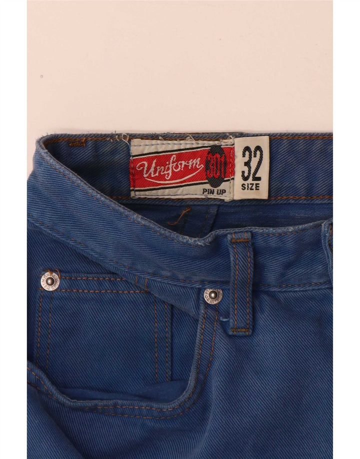 Uniform Damen Tapered Jeans W32 L28 Blaue Baumwolle