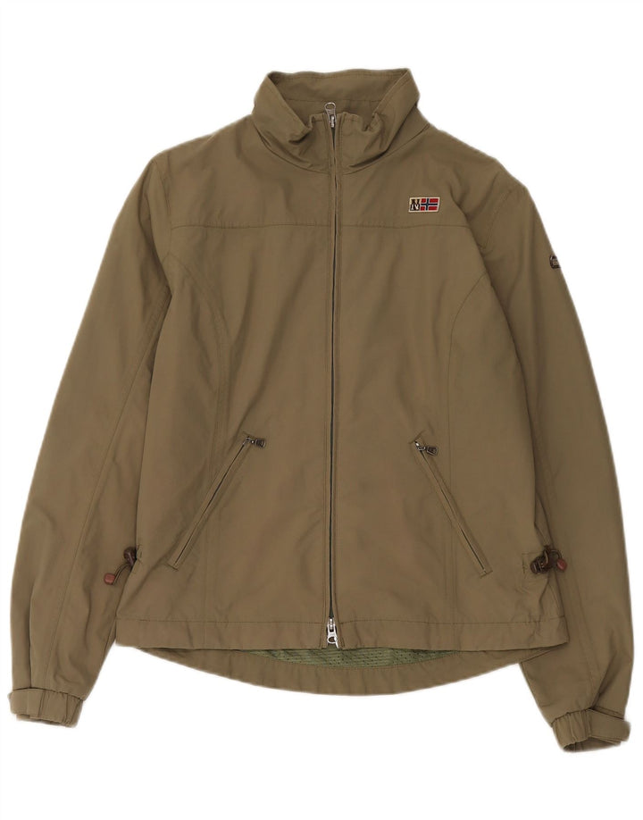 Napapijri Damen Regenjacke UK 16 Large Khaki Nylon