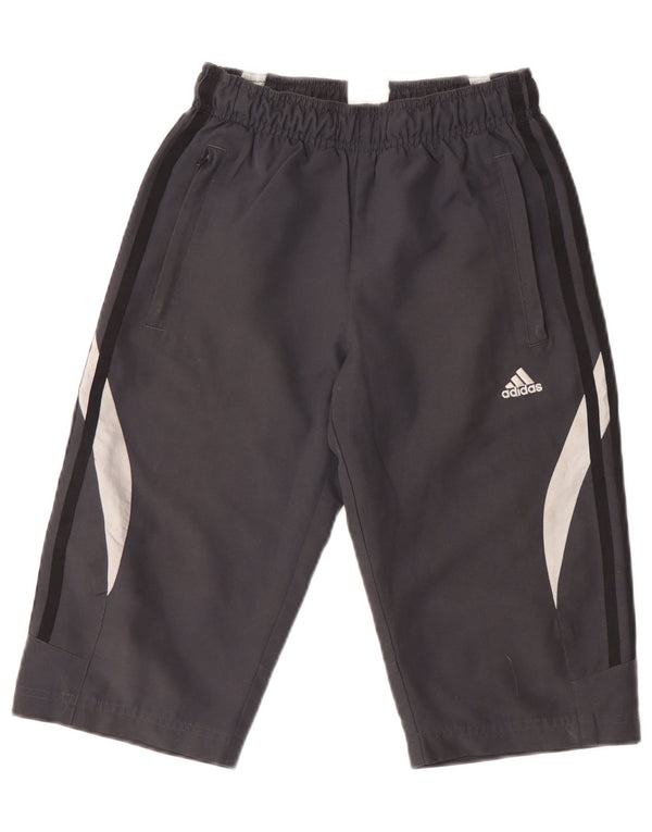 Adidas Bermuda Sportshorts für Jungen, 9–10 Jahre, graues Colourblock-Polyester