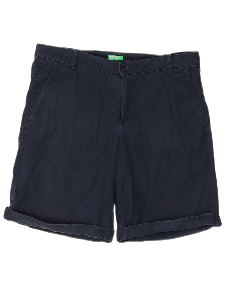 BENETTON Damen Chinoshorts W32 Large Marineblau