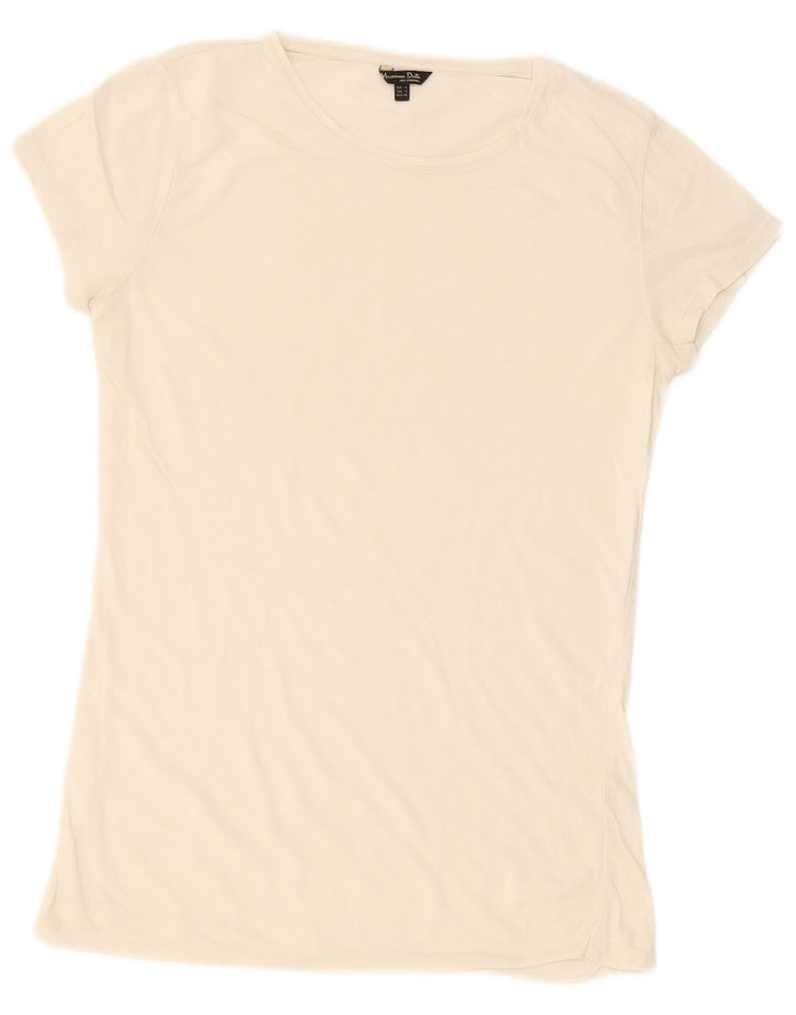 Massimo Dutti Damen T-Shirt Top UK 10 Small Off White