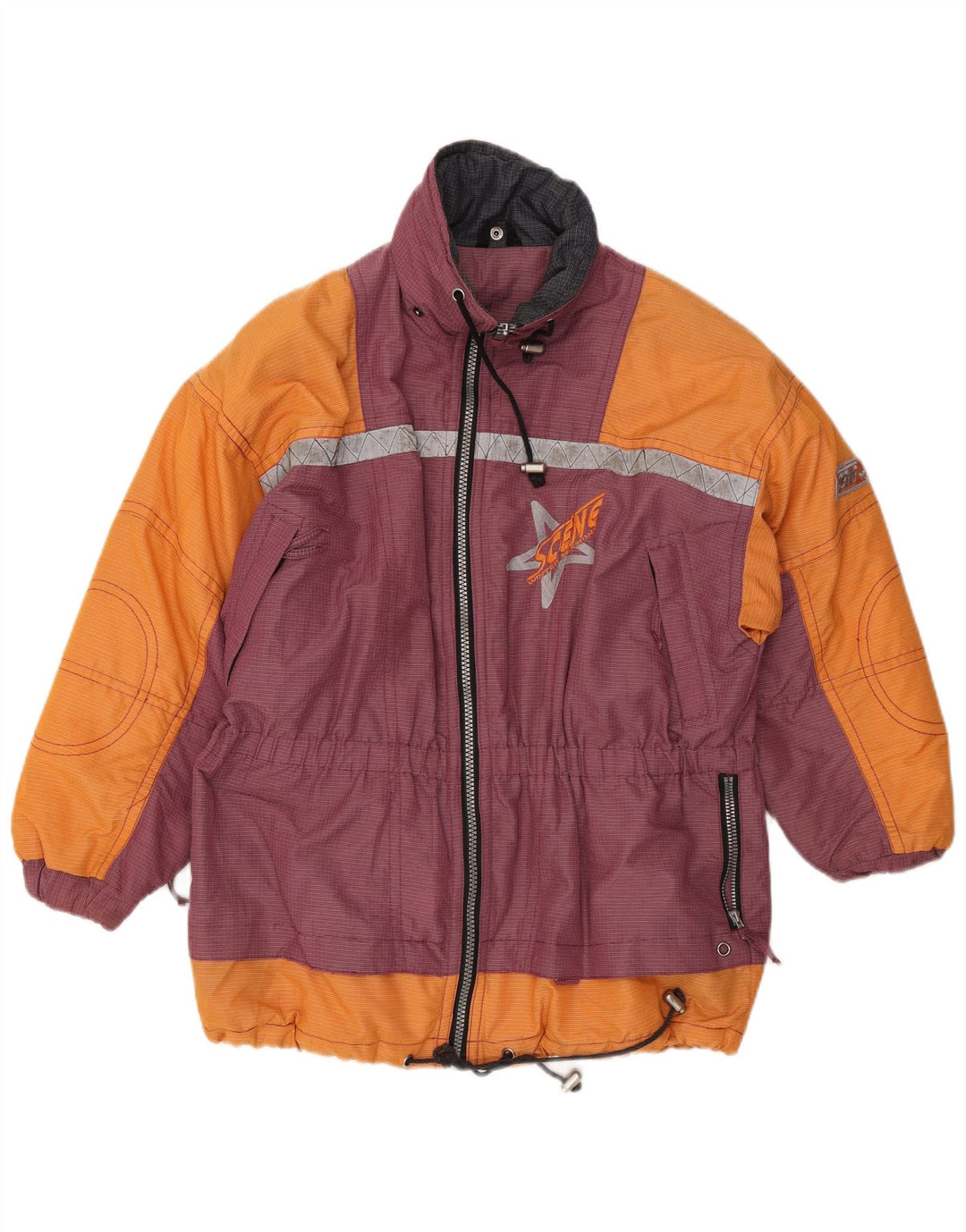 C&A Herren Skijacke UK 36 Small Orange Colourblock Nylon