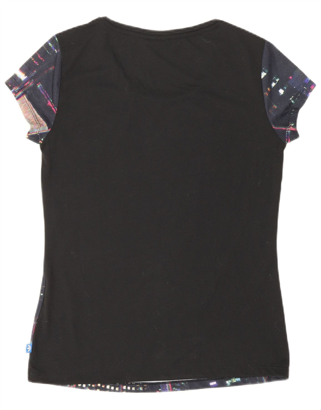 ADIDAS Damen Grafik T-Shirt Top UK 10 Small Blue Geometrisch