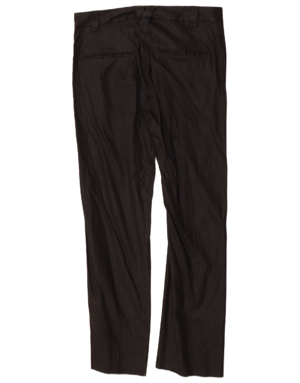 Versace Damen-Anzughose mit hoher Taille, gerade, Größe 48, XL, W32, L30, Schwarz