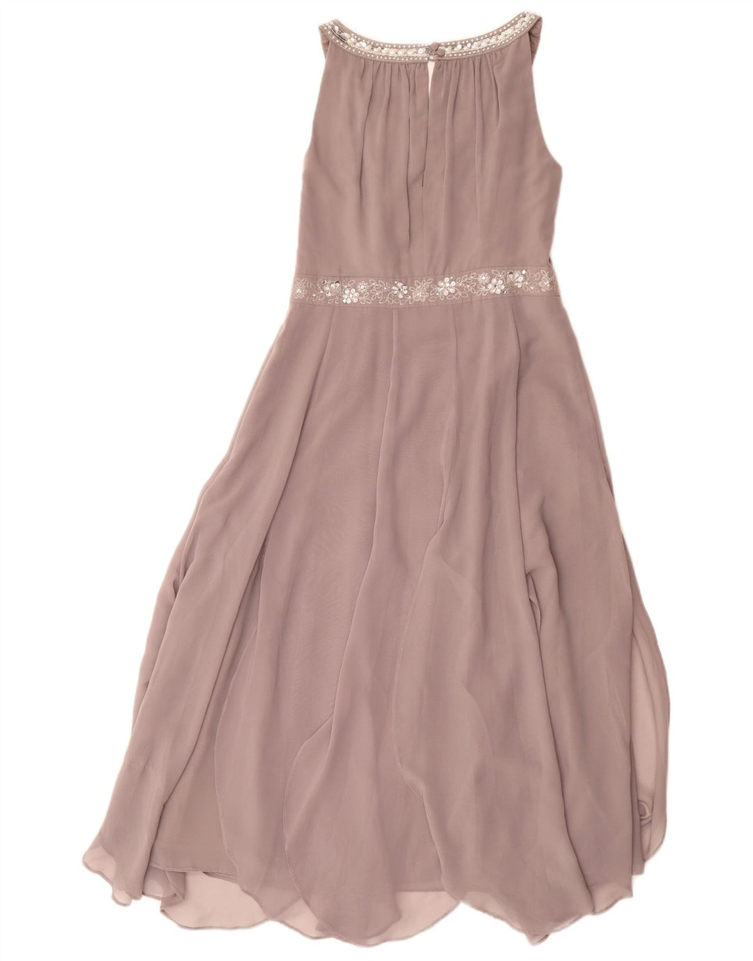 Monsoon Ärmelloses Damen-Maxikleid, Größe S, Grau, Polyester