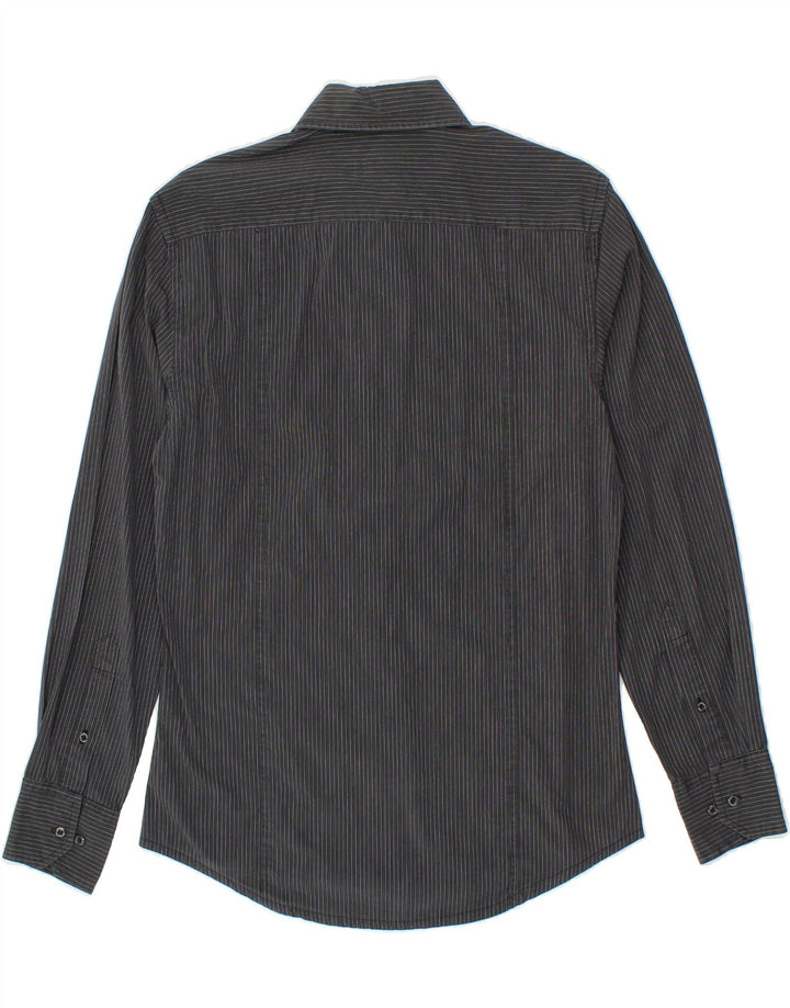 KAPPA Mens Shirt Small Grey Pinstripe Cotton Vintage Kappa and Second-Hand Kappa from Messina Hembry 