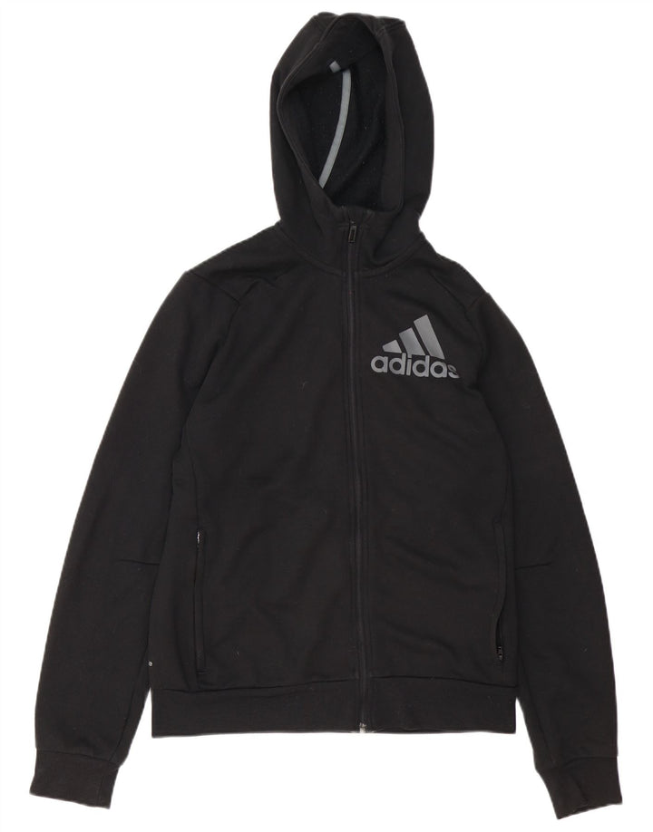 Adidas Herren Graphic Zip Hoodie Pullover Small Schwarz Polyester