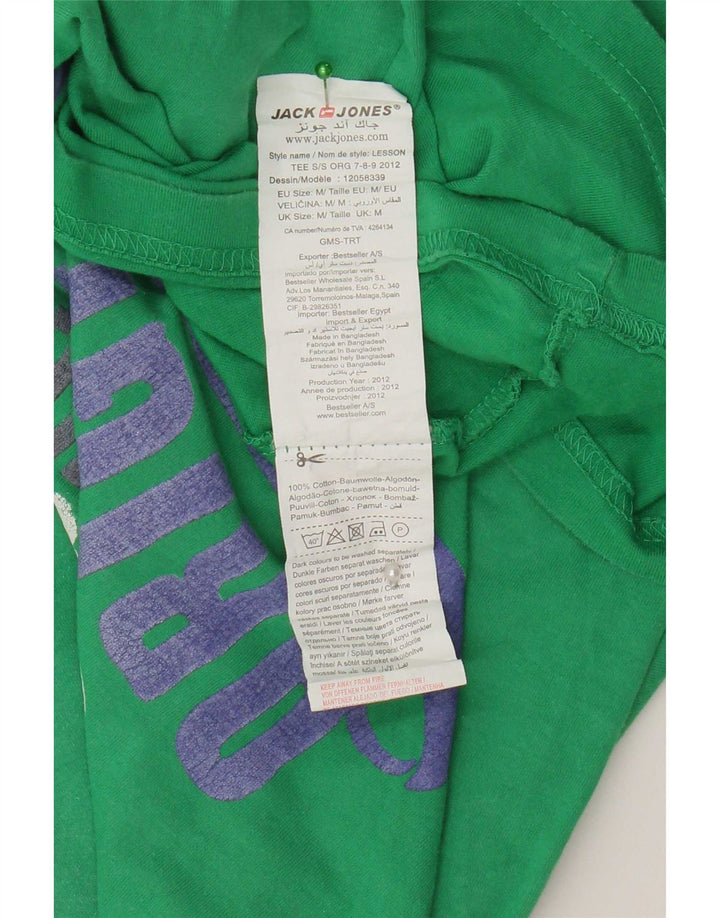 Jack & Jones Herren Grafik-T-Shirt-Oberteil aus mittelgrüner Baumwolle