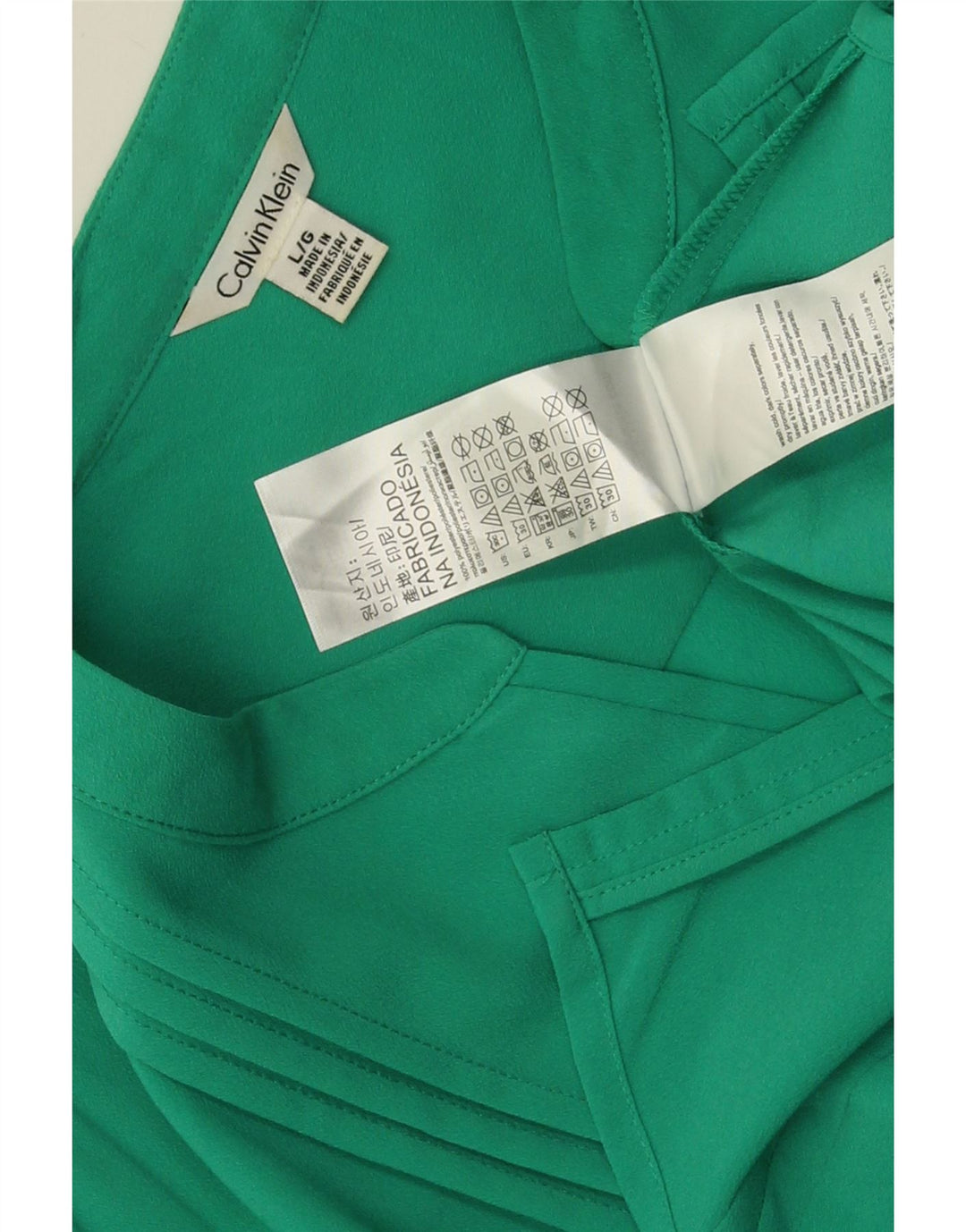Calvin Klein Damen Hemdbluse UK 16 Large Grün Polyester