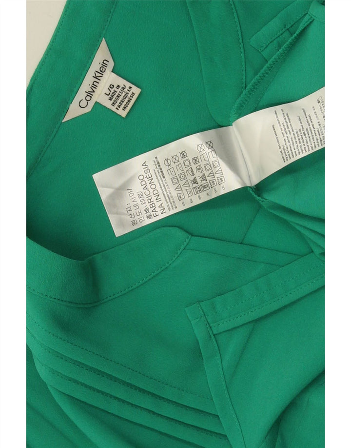 Calvin Klein Damen Hemdbluse UK 16 Large Grün Polyester