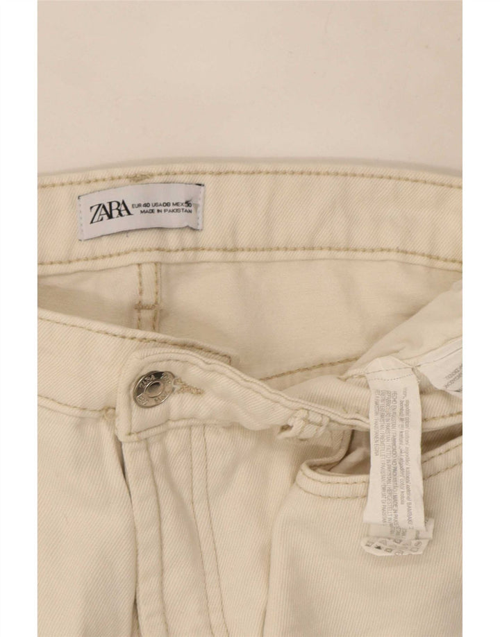 Zara Damen Straight Jeans EU 40 Medium W30 L27 Weiße Baumwolle