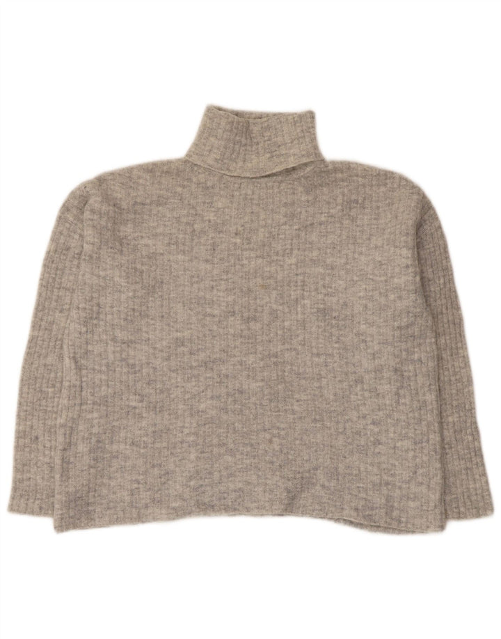 Massimo Dutti Damen-Pullover mit Rollkragen, übergroß, Gr. 10, Größe S, Grau