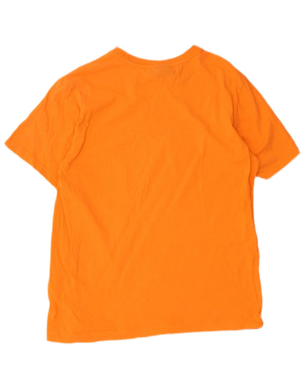 Kappa Womens Graphic T-Shirt Top UK 14 Mittelorange Baumwolle