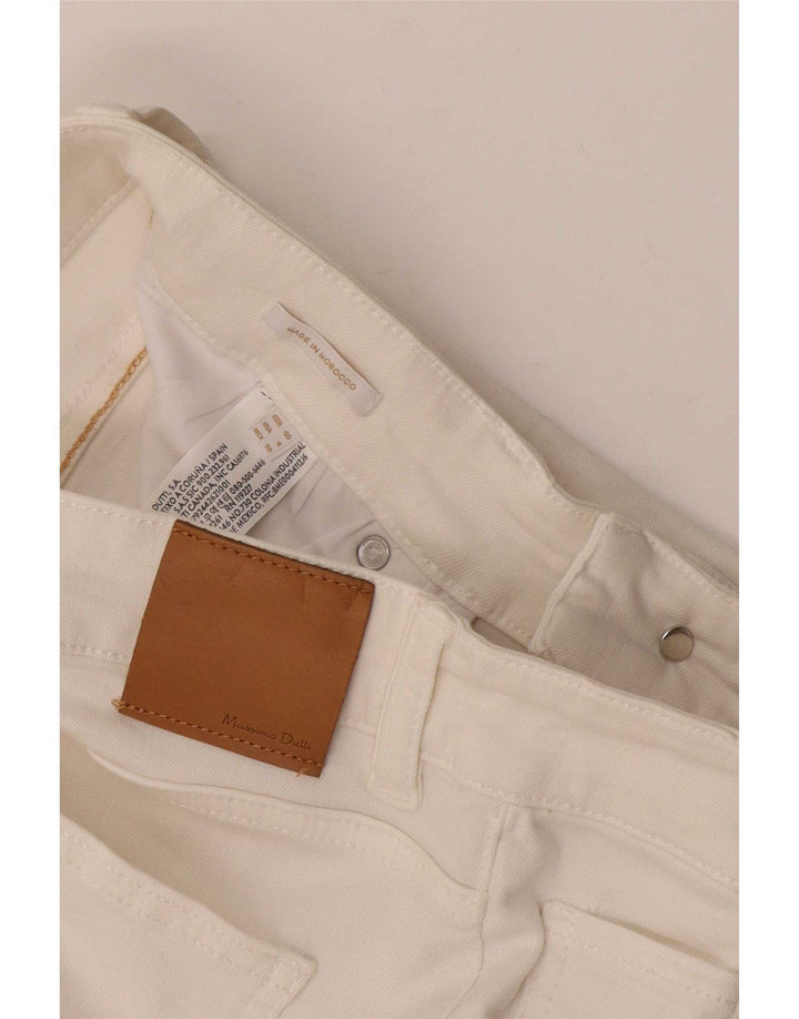 Massimo Dutti Damen Bootcut Jeans EU 40 Medium W30 L34 Weiße Baumwolle