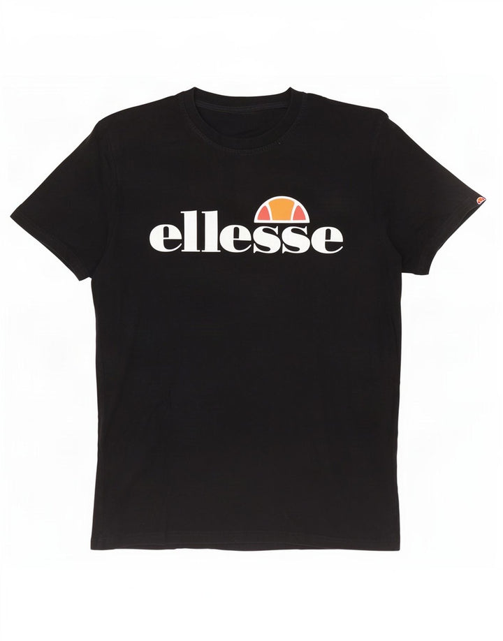 Ellesse Herren-T-Shirt mit Grafik, groß, aus schwarzer Baumwolle