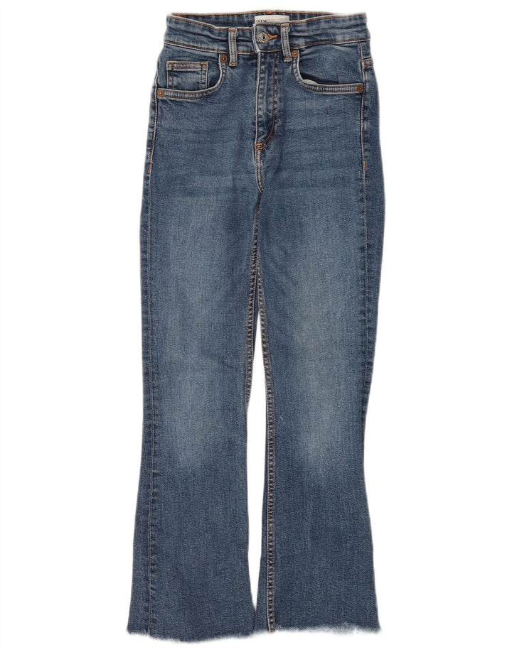 Zara Damen Bootcut Jeans EU 34 2XS W24 L26 Blau
