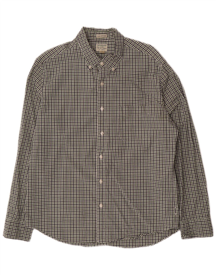 J. CREW Slim-Hemd für Herren, groß, grün, Gingham-Baumwolle
