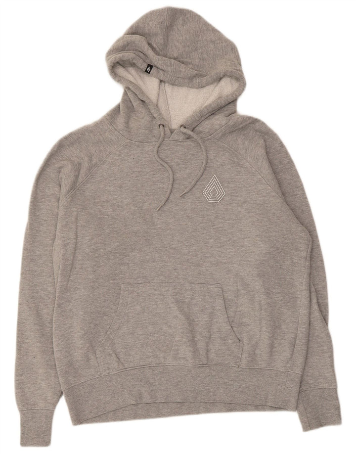Volcom Damen Kapuzenpullover US 10 Large Graue Baumwolle