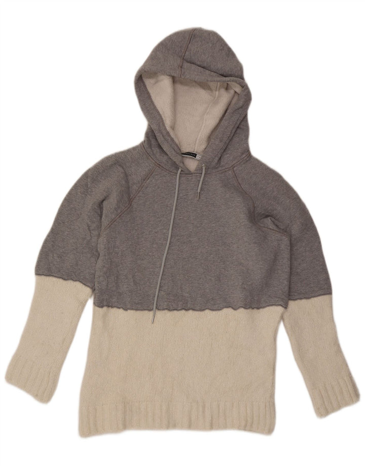 Sportmax Damen Kapuzenpullover UK 14 Mittelgrauer Farbblock