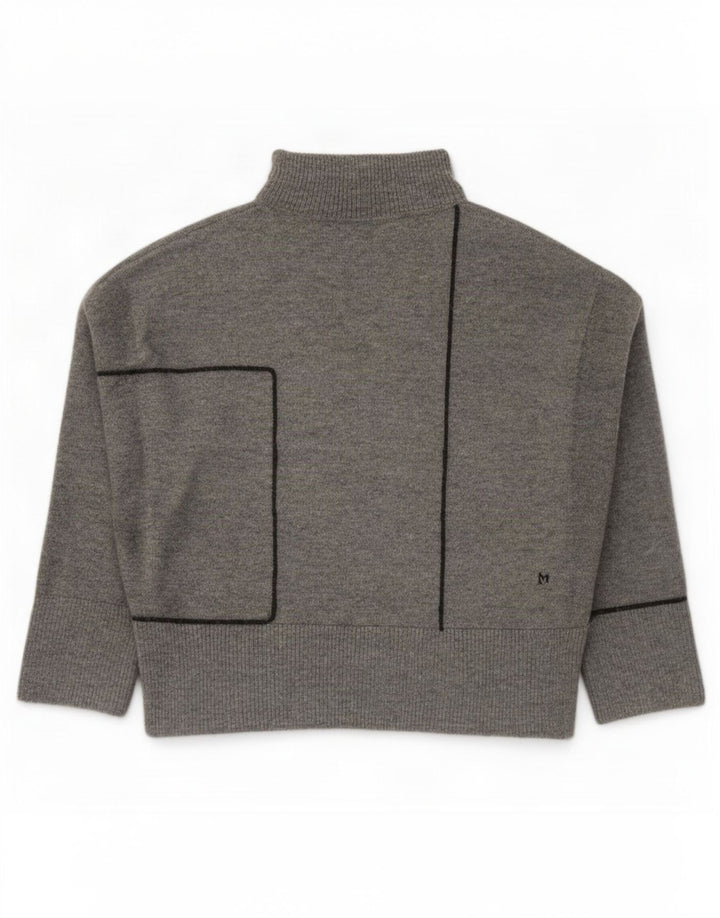 Übergroßer Rollkragenpullover von Zara für Damen, UK 14, mittelgraues Acryl