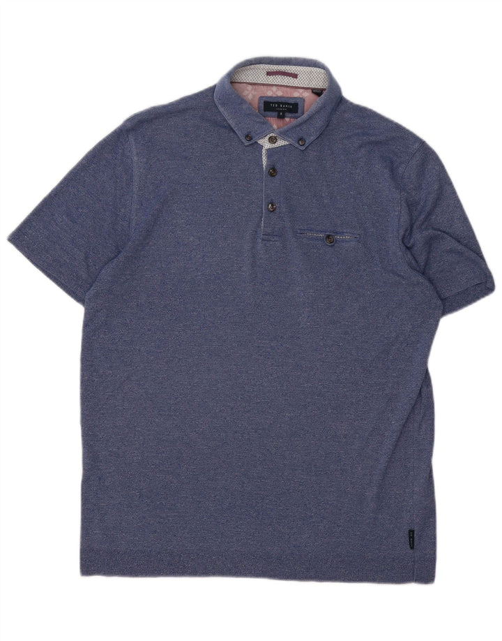 Ted Baker Herren-Poloshirt, Größe 5 XL, blaue Baumwolle