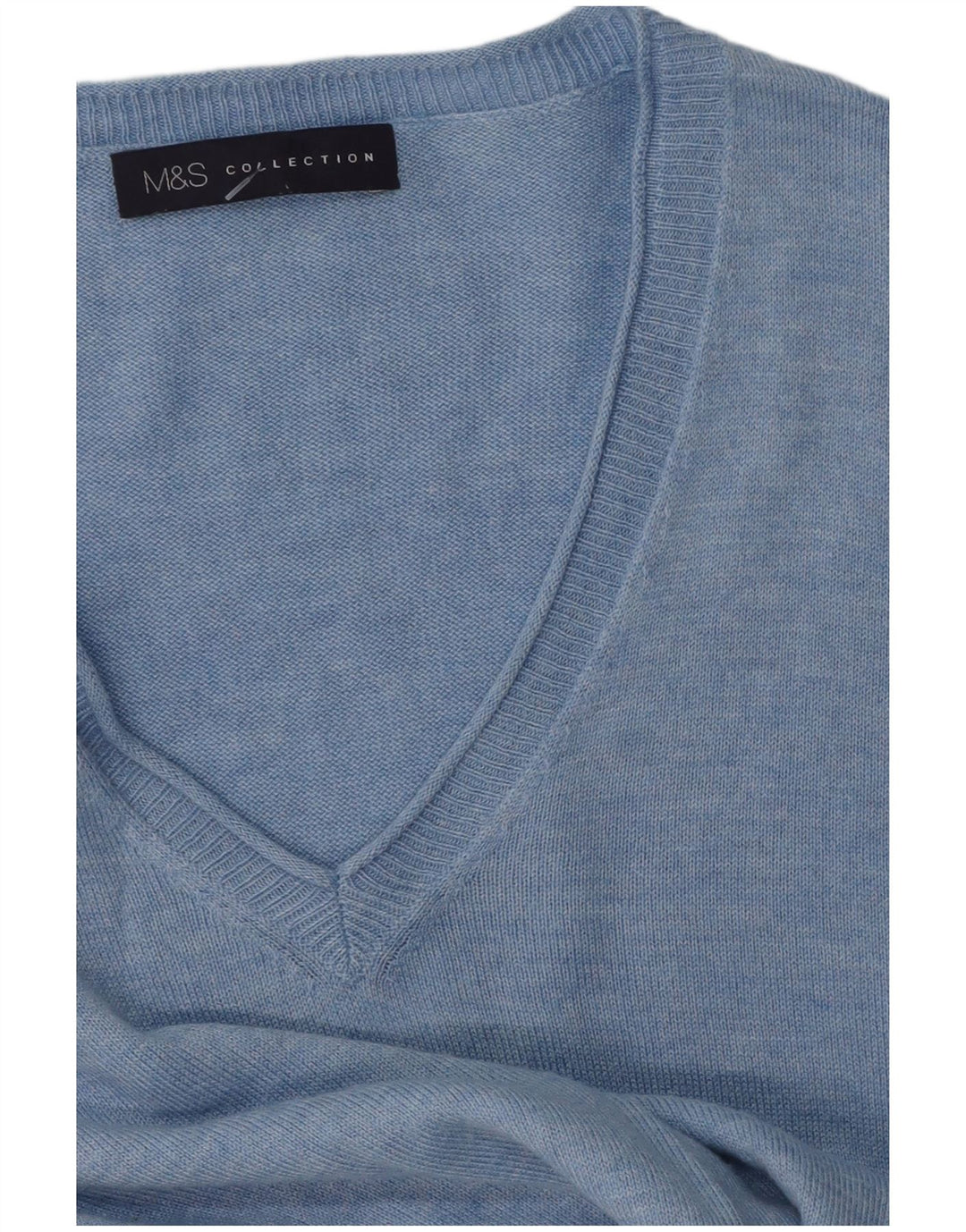 Marks & Spencer Damen Pullover mit V-Ausschnitt, UK 14, Mittelblau