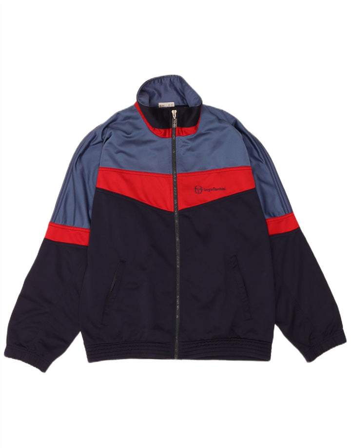 Sergio Tacchini Herren-Trainingsanzug, IT 46, Größe S, Marineblau, Farbblock