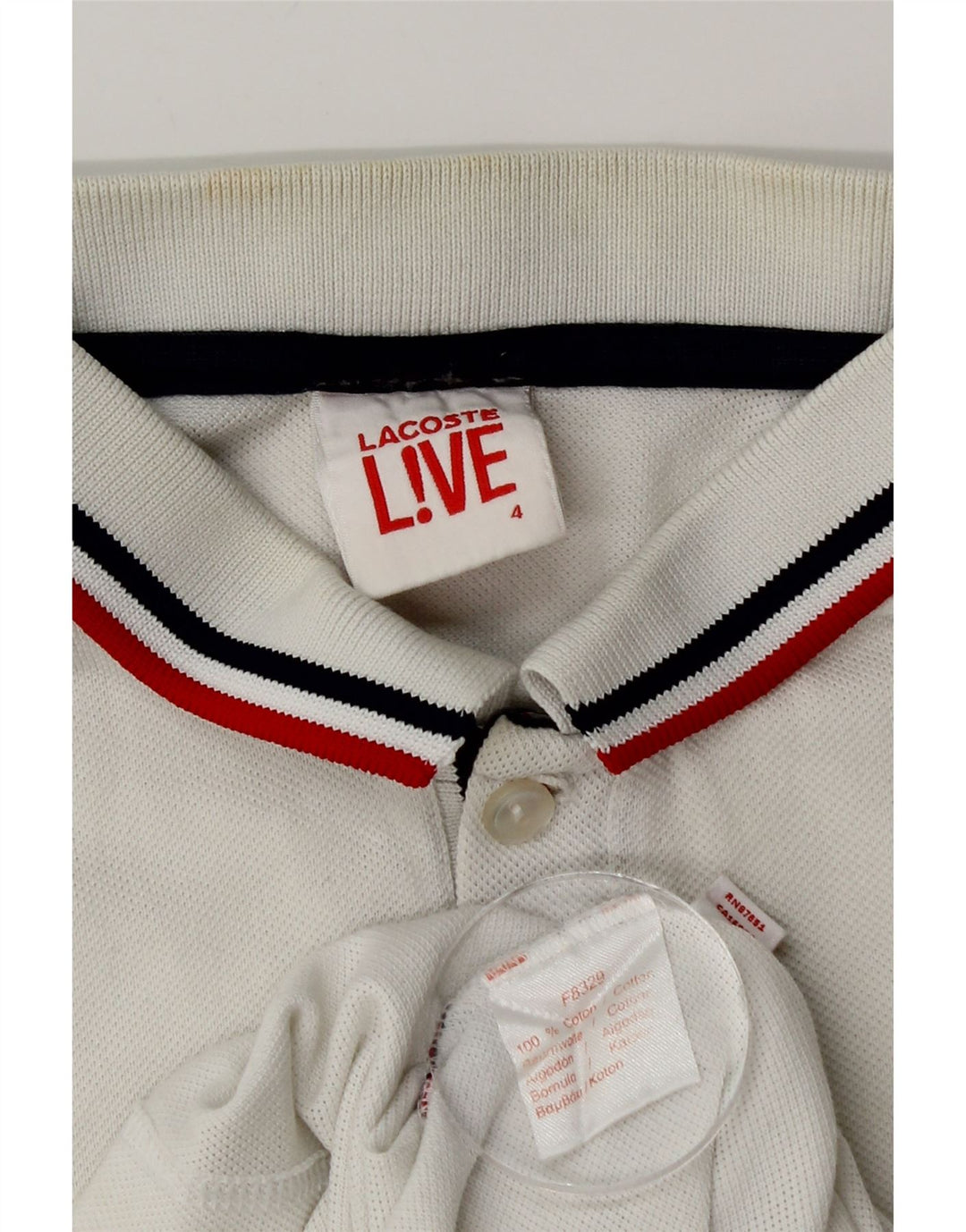 LACOSTE Herren-Poloshirt, Größe 4, mittelweiße Baumwolle