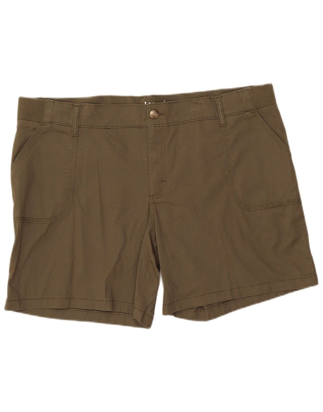 LEE Damen Riders Mid Rise Chino Shorts US 22 3XL W44 Khaki Baumwolle