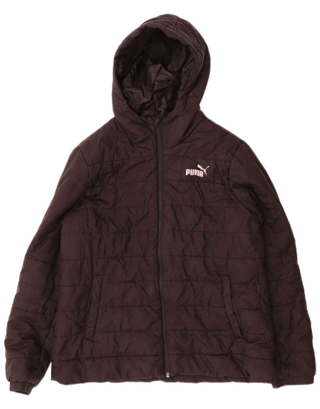 Puma Damen-Kapuzenjacke, wattiert, UK 16, Größe L, Schwarz, Polyester