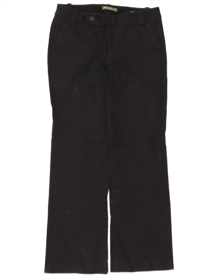 Eddie Bauer Damen Gerade Freizeithose US 6 Medium W34 L30 Schwarz