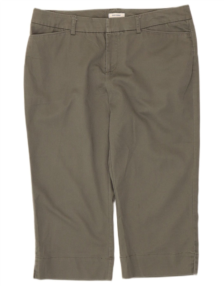 Dockers Damen Caprihose US 10 Large W34 L20 Graue Baumwolle