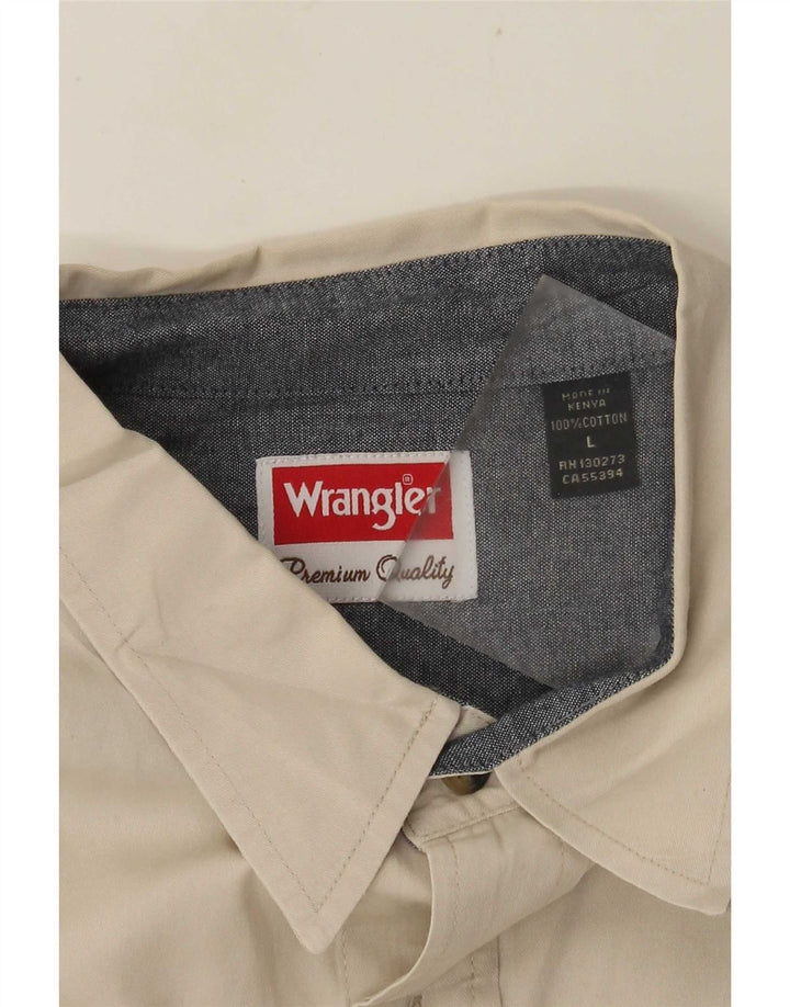 WRANGLER Herren-Kurzarmhemd, groß, beige, Baumwolle