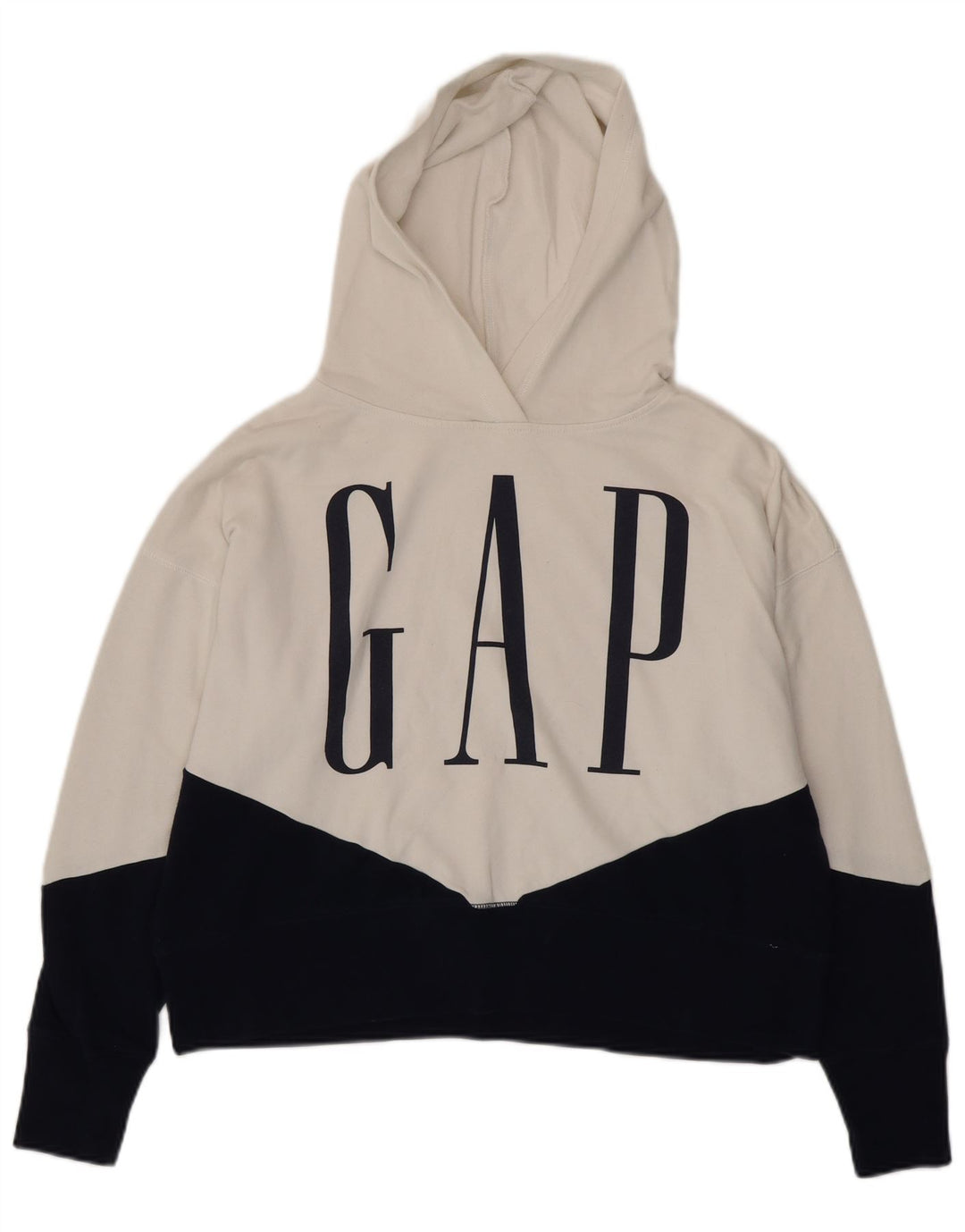 Gap Womens Graphic Oversized Hoodie Pullover UK 14 Mittelweiß Farbblock