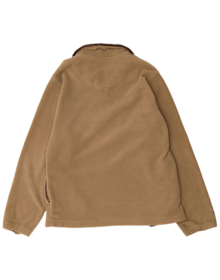Gant Herren-Fleecepullover mit Reißverschluss am Hals, groß, beige, Polyester