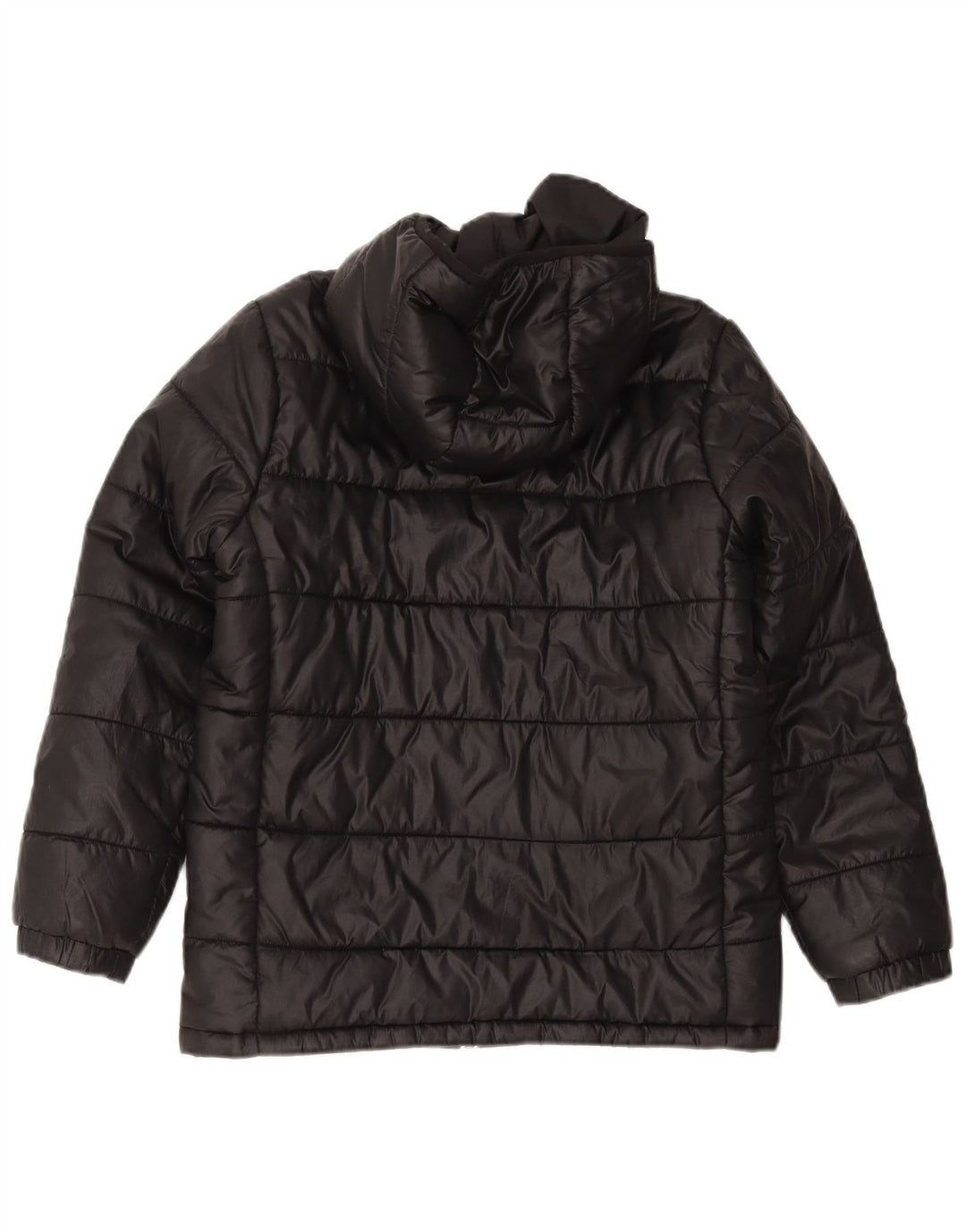 Adidas Jungen wattierte Jacke mit Kapuze, 11–12 Jahre, schwarzes Polyester