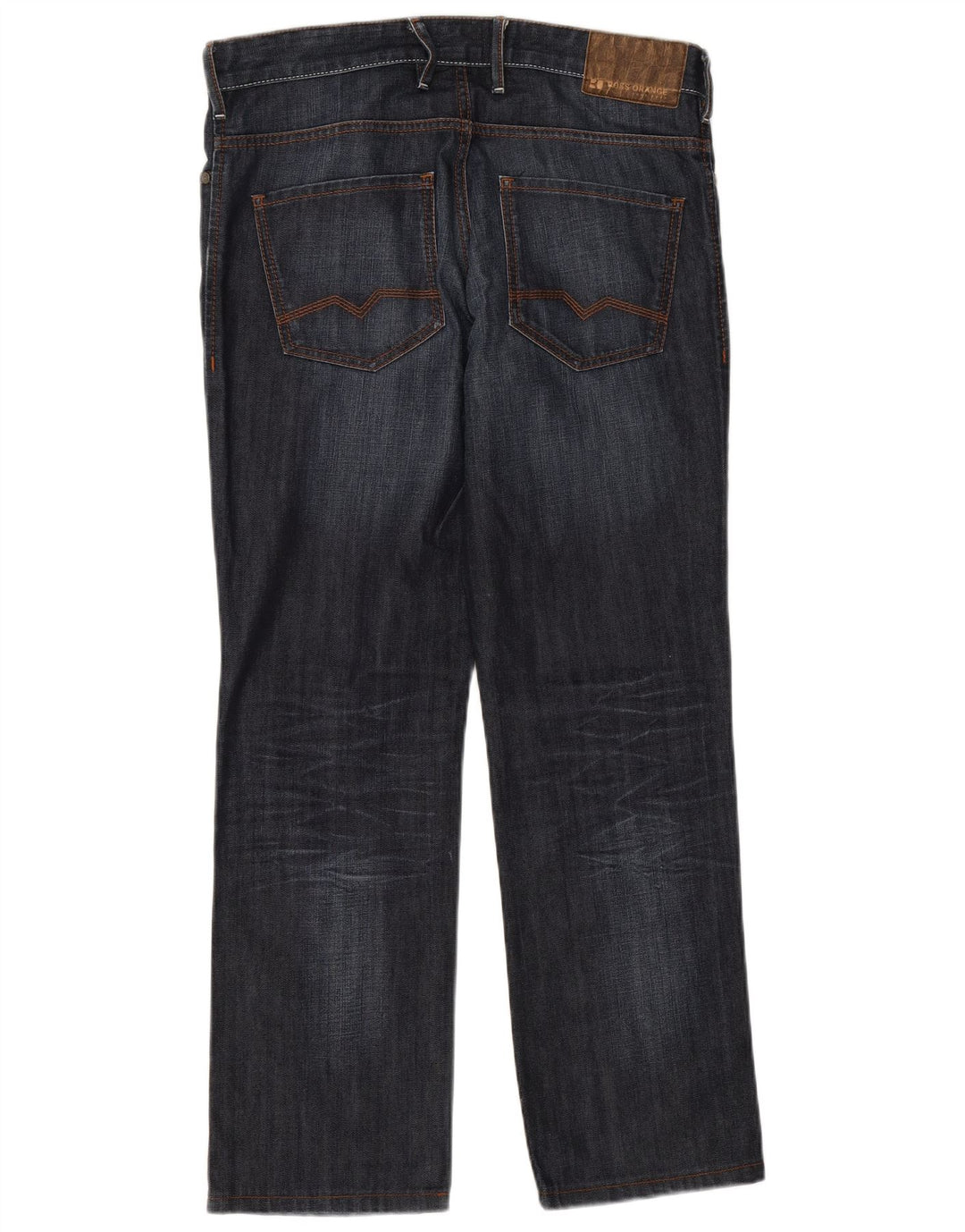 Hugo Boss Herren Straight Jeans W32 L29 Marineblau Baumwolle