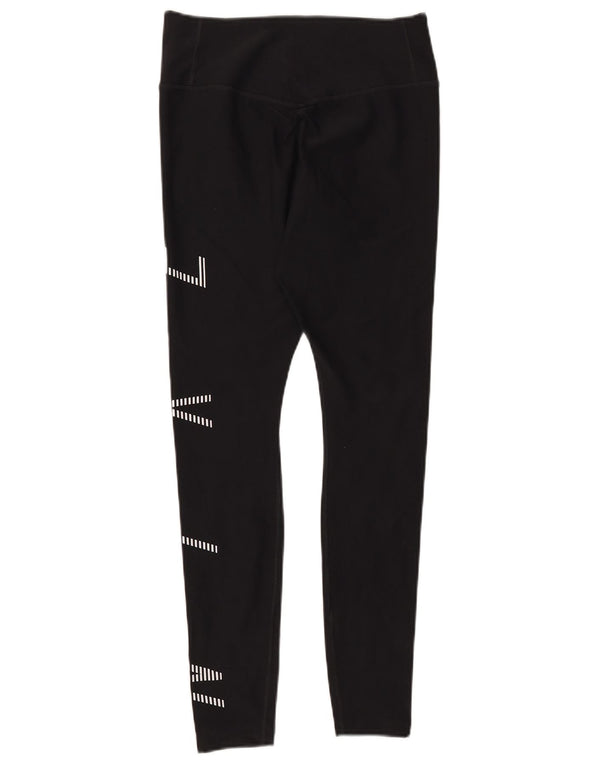 Nike Damen Dri Fit Graphic Leggings UK 12 Medium Schwarz