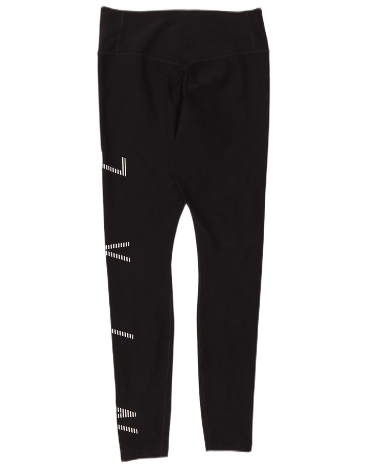 Nike Damen Dri Fit Graphic Leggings UK 12 Medium Schwarz