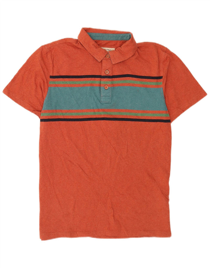 Fat Face Herren-Poloshirt, groß, Orange, Colourblock-Baumwolle