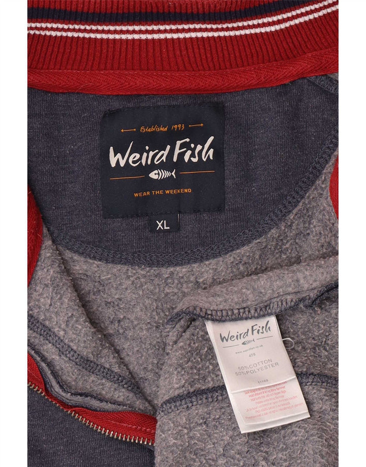 Weird Fish Herren-Sweatshirt mit Reißverschluss, XL, Marineblau, Baumwolle