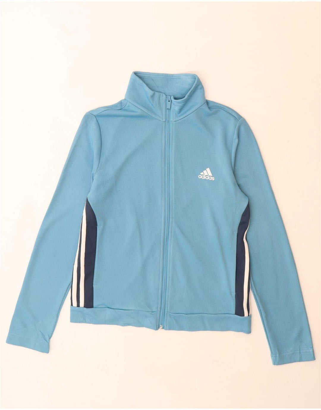 Adidas Damen-Trainingsanzugoberteil, UK, Größe 16/18, groß, blau, Farbblock