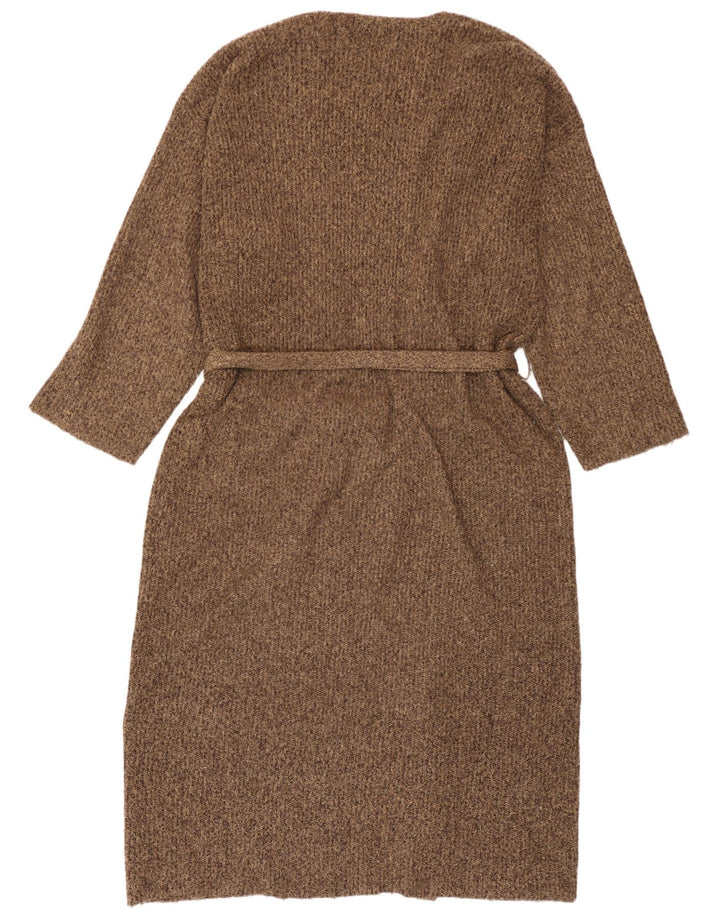 Langer, übergroßer Damen-Cardigan von Zara, Gr. 14, mittelbraun gefleckt