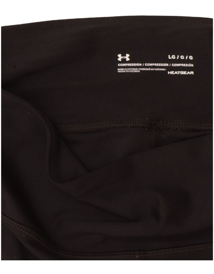 Under Armour Damen Heat Gear Graphic Leggings UK 16 Large Schwarz Polyester