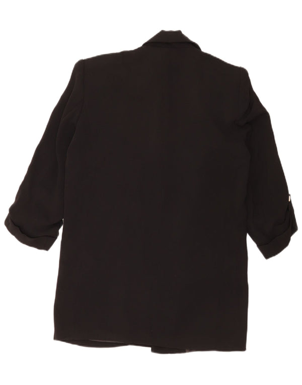 Zara Damen-Blazer, übergroß, 3/4-Ärmel, offen, Gr. 6, XS, Schwarz, Polyester