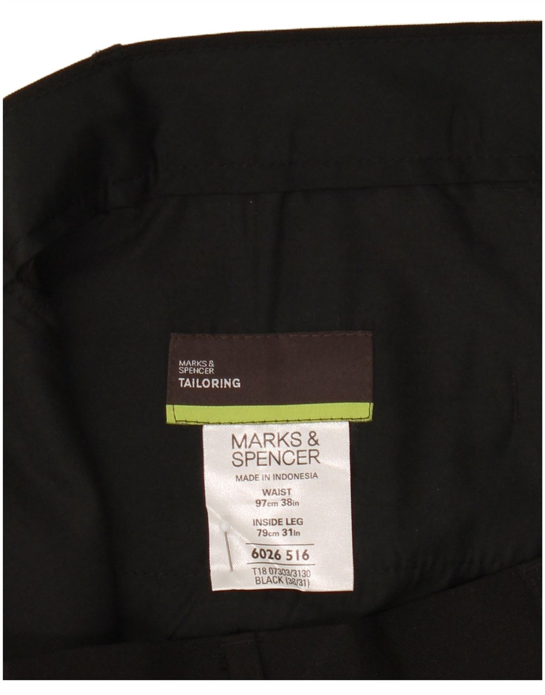 Gerade Herren-Chinohose von Marks & Spencer, W38, L31, Schwarz, Polyester