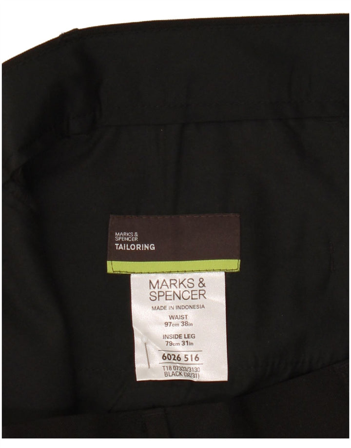 Gerade Herren-Chinohose von Marks & Spencer, W38, L31, Schwarz, Polyester