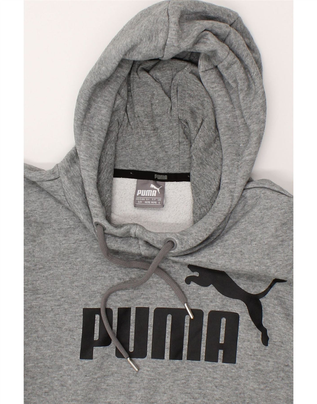 PUMA Mens Graphic Hoodie Jumper Small Grey Cotton Vintage Puma and Second-Hand Puma from Messina Hembry 